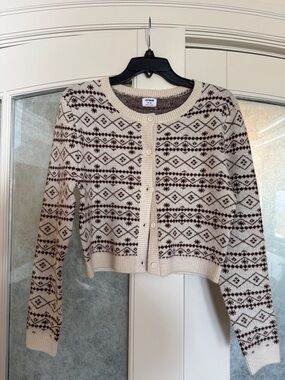 Like new Cotton On cropped cardigan size M cream/brown